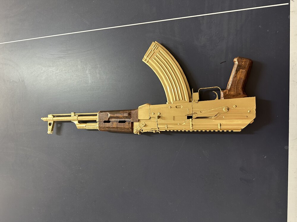 3D Dipçiksiz Gold Ak-47 hareketsiz