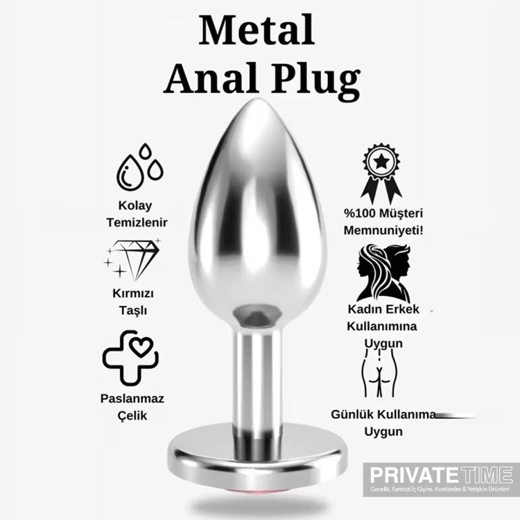 Lüks Anal Plug Ve Tıkaç - Gümüş Metal