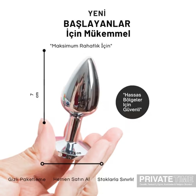 Lüks Anal Plug Ve Tıkaç - Gümüş Metal