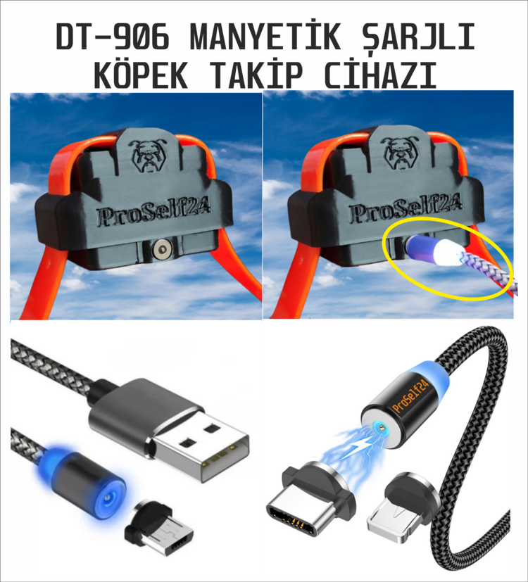 DT-906 MANYETİK ŞARJLI KÖPEK TAKİP CİHAZI