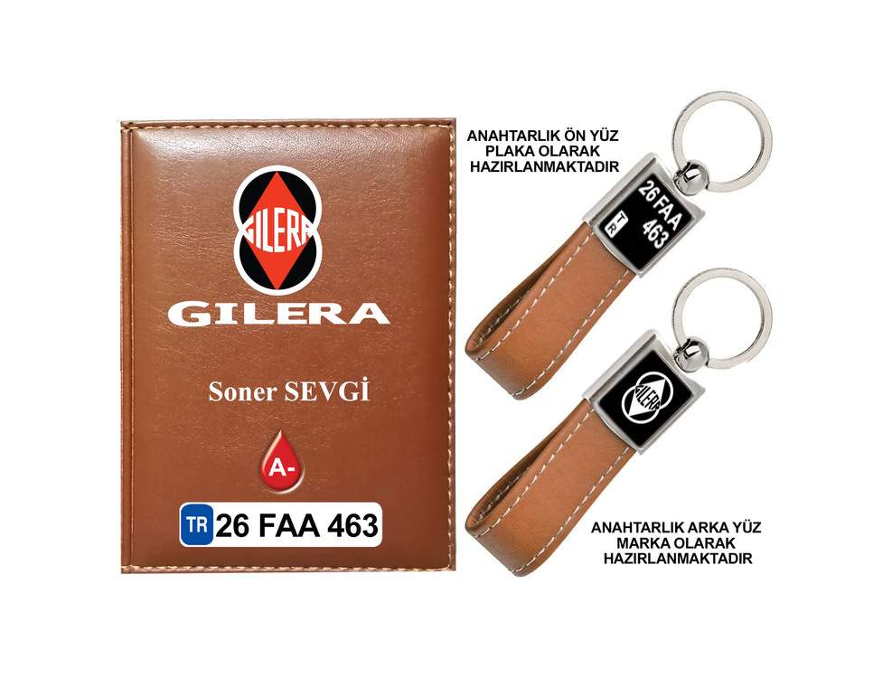 Plakanıza Özel Gleria Logolu Ruhsat Kabı ve Anahtarlık 4 Renk Seçeneği Mevcuttur.