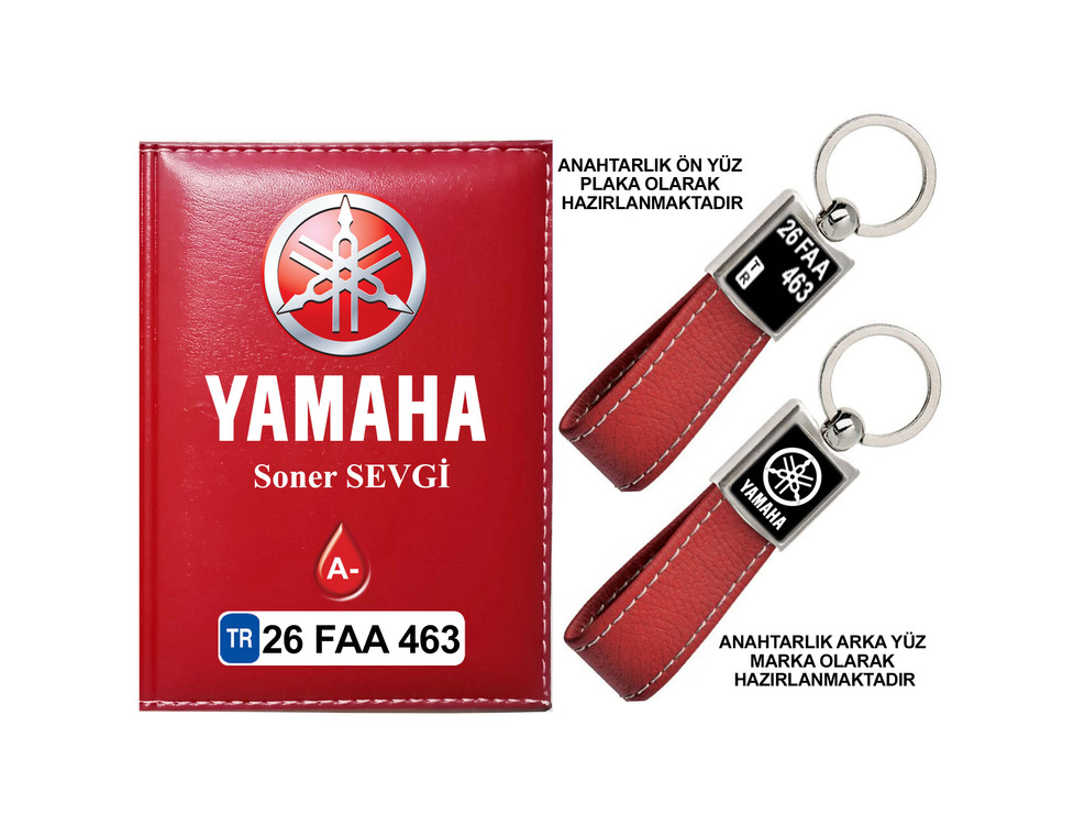 Plakanıza Özel Yamaha Logolu  Ruhsat Kabı ve Anahtarlık 4 Renk Seçeneği Mevcuttur.