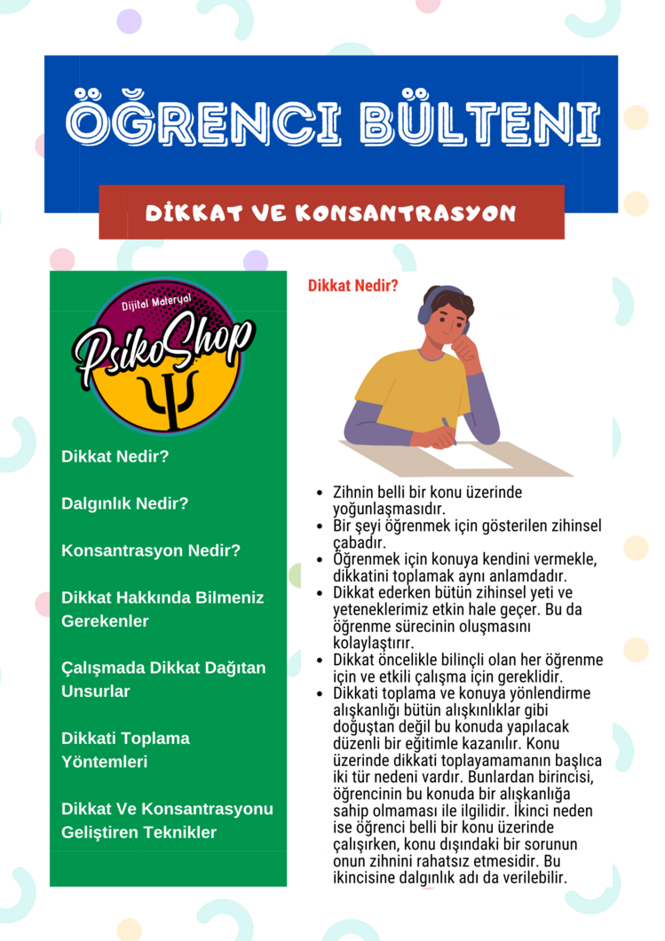 Dikkat ve Konsantrasyon - Öğrenci Bülteni