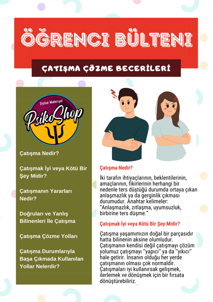 Çatışma Çözme Becerileri Öğrenci Bülteni