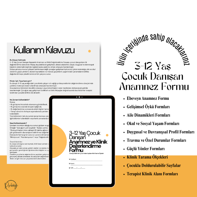 3-12 Yaş Çocuk Danışan Anamnez Formu Seti