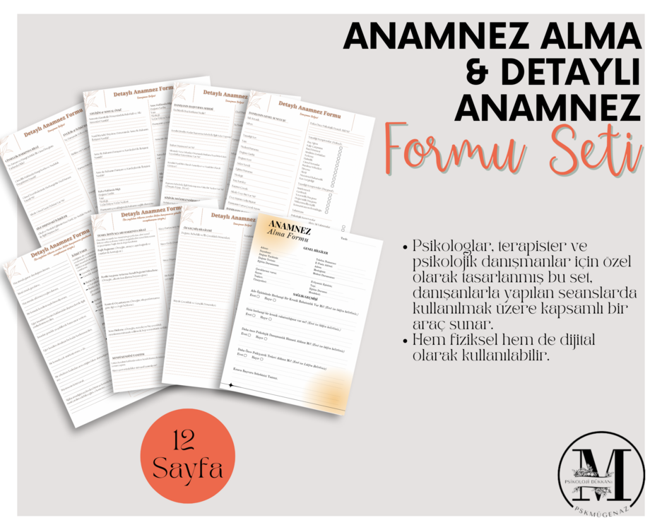 Anamez Alma & Detaylı Anamnez Formu Seti