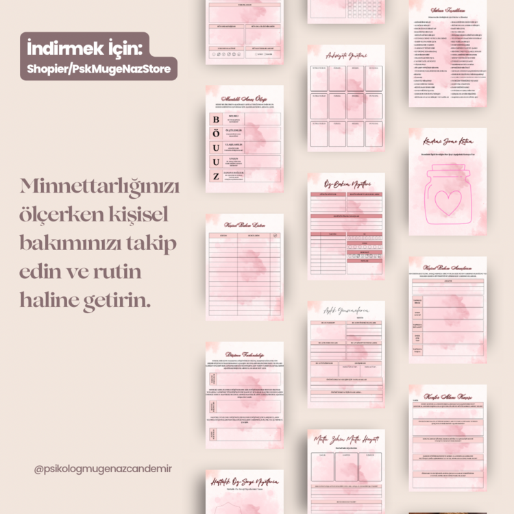 Kadınlar İçin Öz-Bakım ve Minnettarlık Günlüğü