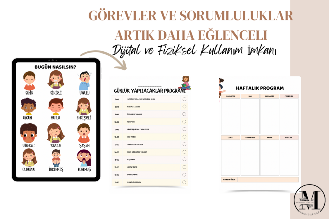 Çocuklar İçin Görev Tablosu Listesi