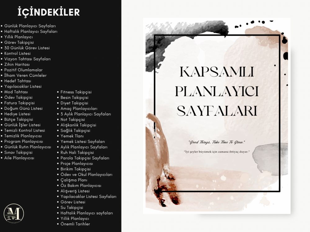 Kapsamlı Planlayıcı Seti (Kişiselleştirilemez Versiyon) Ürün açıklamasını okuyunuz.
