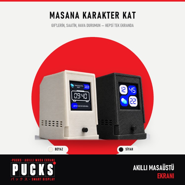 PUCKS Akıllı Masaüstü Ekranı | Kişiselleştirilebilir Mini Ekran
