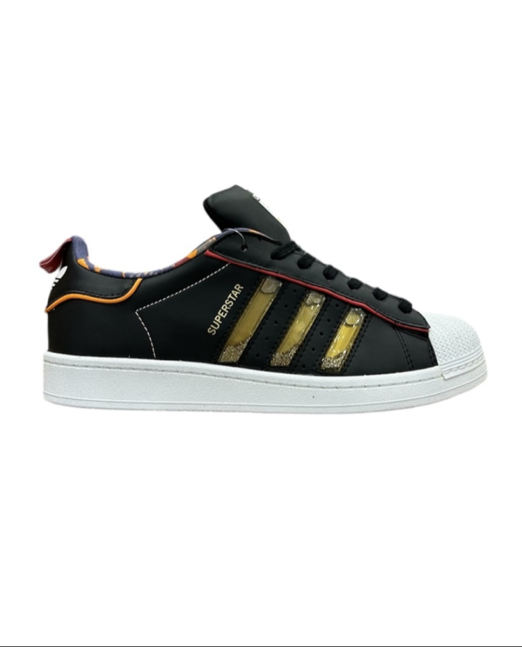 Adidas Süperstar Siyah Alt Beyaz Sarı Sulu
