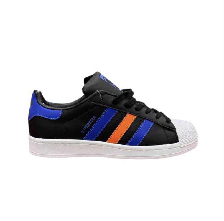 Adidas Süperstar Siyah ( Mavi Turuncu )