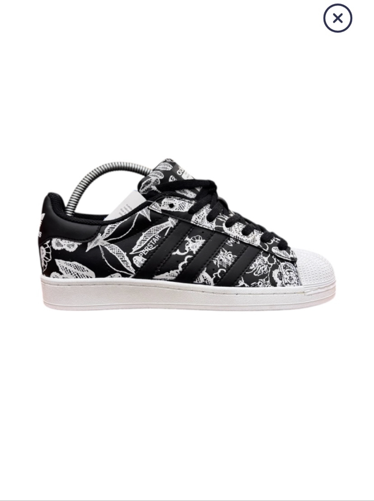 Adidas Süperstar Siyah Yaprak Desen