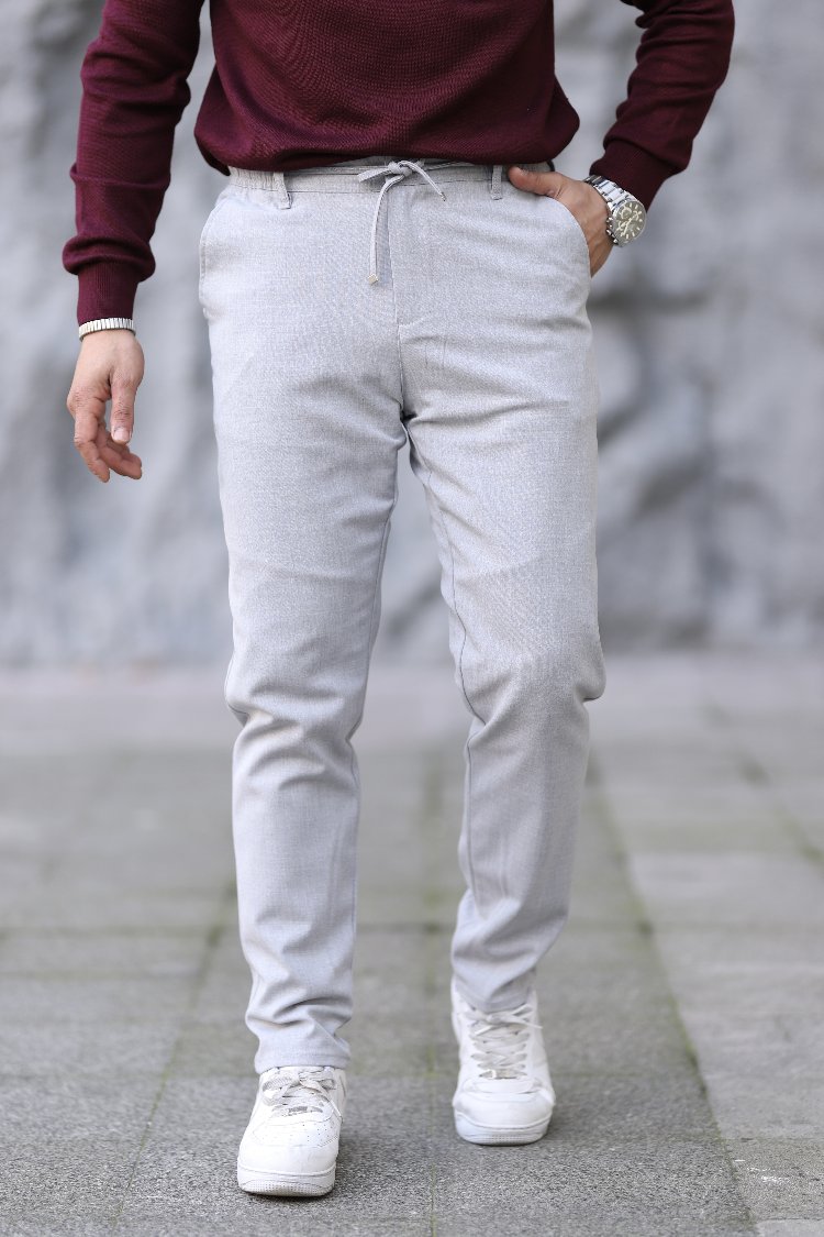 YARIM LASTİKLİ İPLİ SELİM FİT KUMAŞ PANTOLON P006