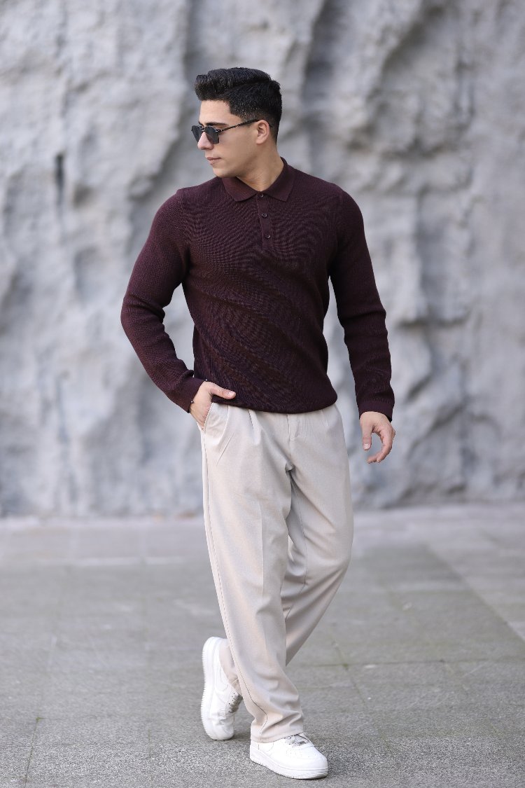 POLO YAKA DÜĞMELİ SELANİK ÖRGÜ TRİKO P015