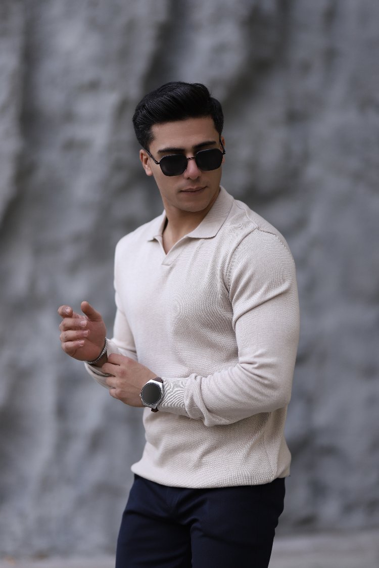 POLO YAKA YARIM PATLI DÜZ ÖRGÜ P011