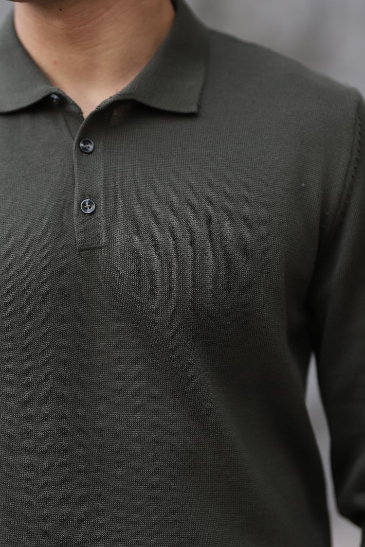 POLO YAKA DÜĞMELİ DÜZ ÖRGÜ TRİKO P010