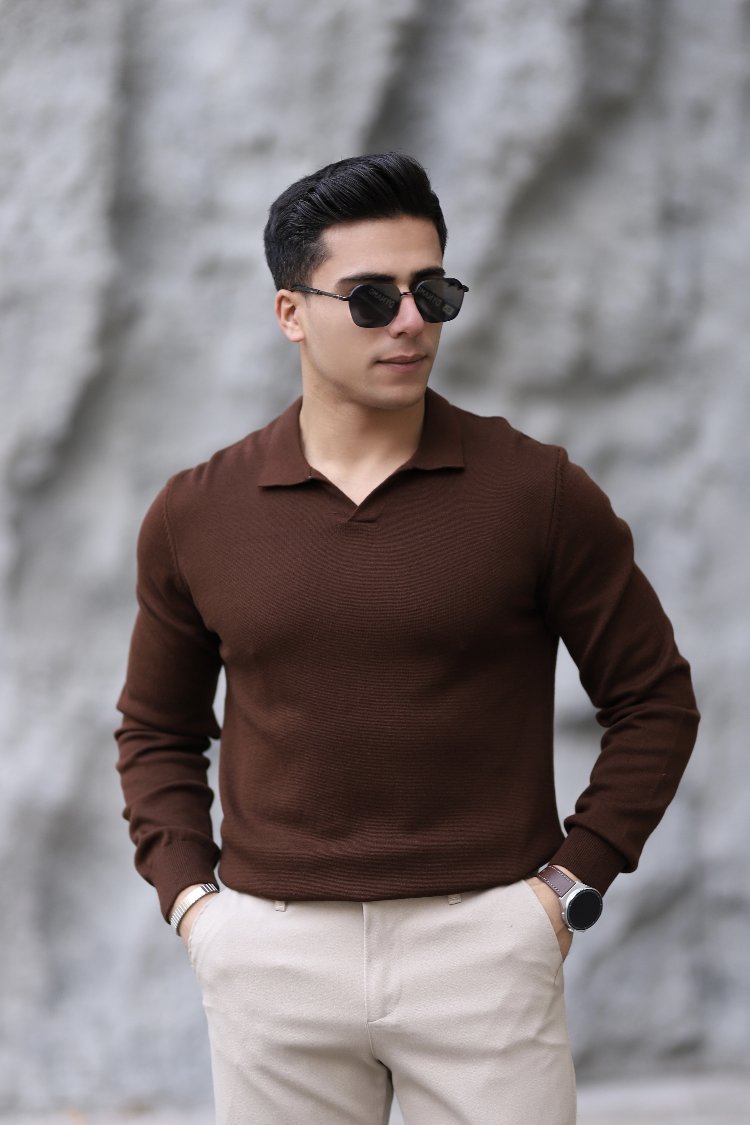 POLO YAKA YARIM PATLI DÜZ ÖRGÜ P011