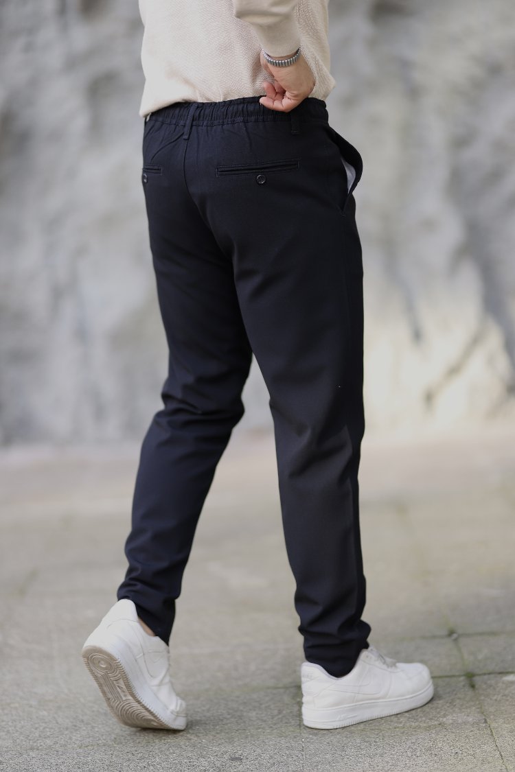 YARIM LASTİKLİ İPLİ SELİM FİT KUMAŞ PANTOLON P006