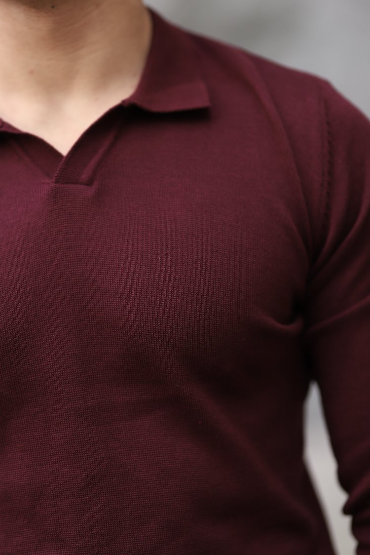 POLO YAKA YARIM PATLI DÜZ ÖRGÜ P011