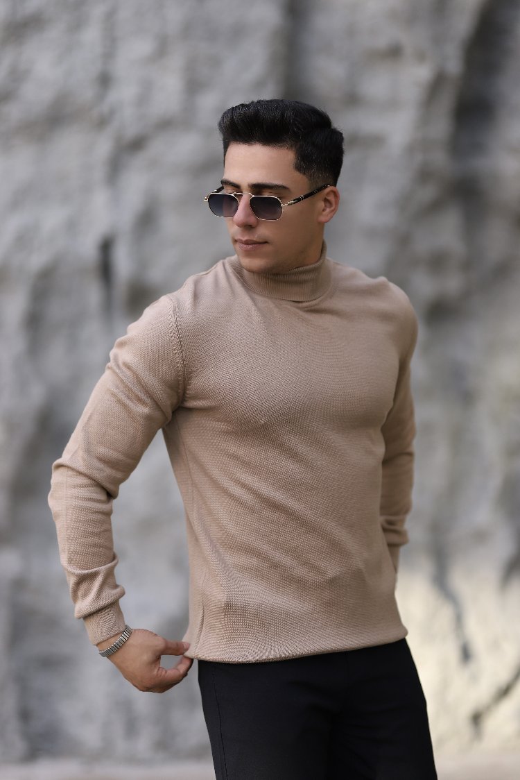 TAM BOĞAZLI DÜZ ÖRGÜ TRİKO P009