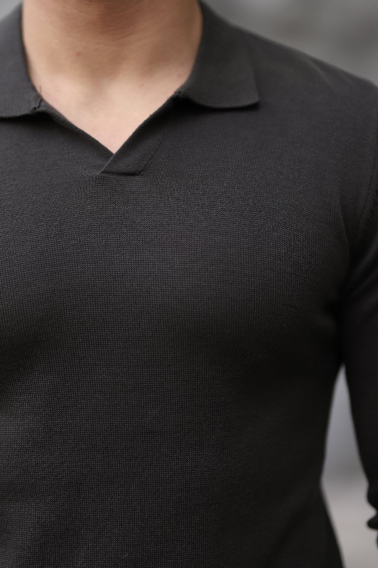 POLO YAKA YARIM PATLI DÜZ ÖRGÜ P011