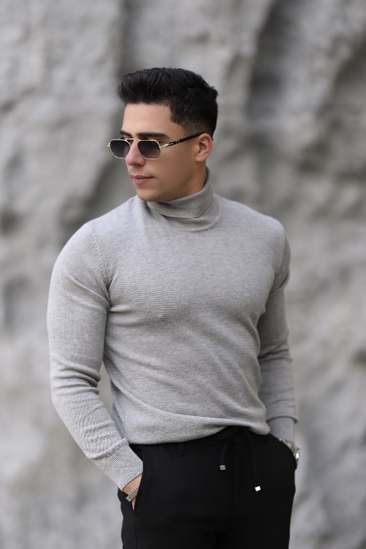 TAM BOĞAZLI DÜZ ÖRGÜ TRİKO P009
