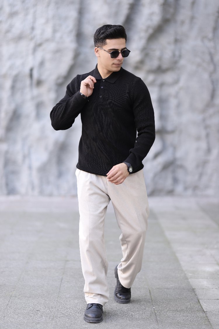 POLO YAKA DÜĞMELİ SELANİK ÖRGÜ TRİKO P015