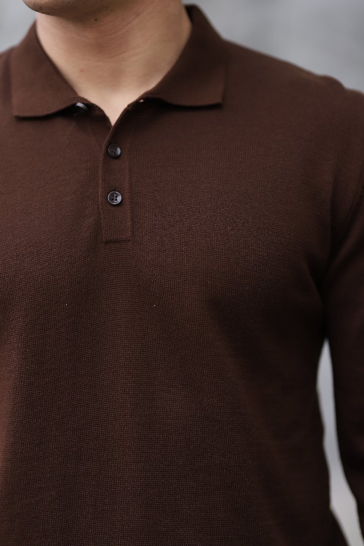 POLO YAKA DÜĞMELİ DÜZ ÖRGÜ TRİKO P010