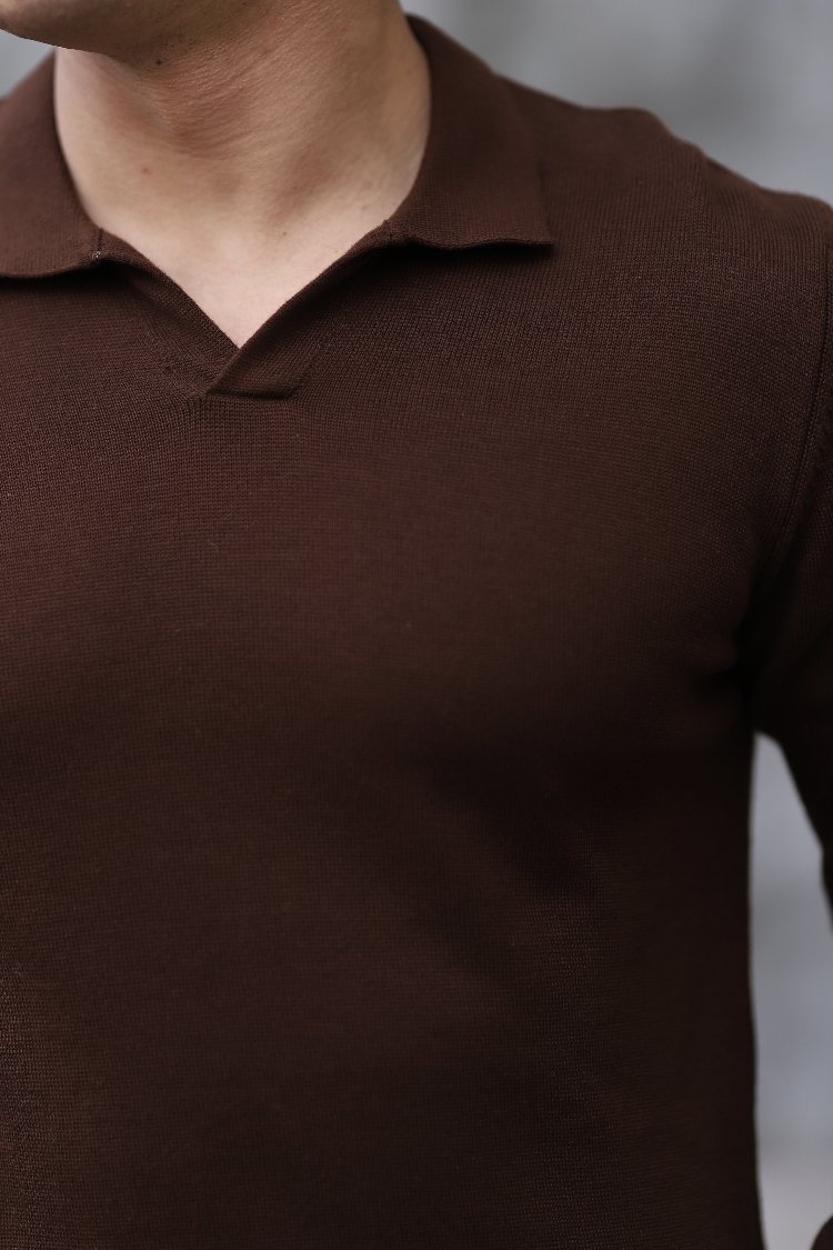 POLO YAKA YARIM PATLI DÜZ ÖRGÜ P011