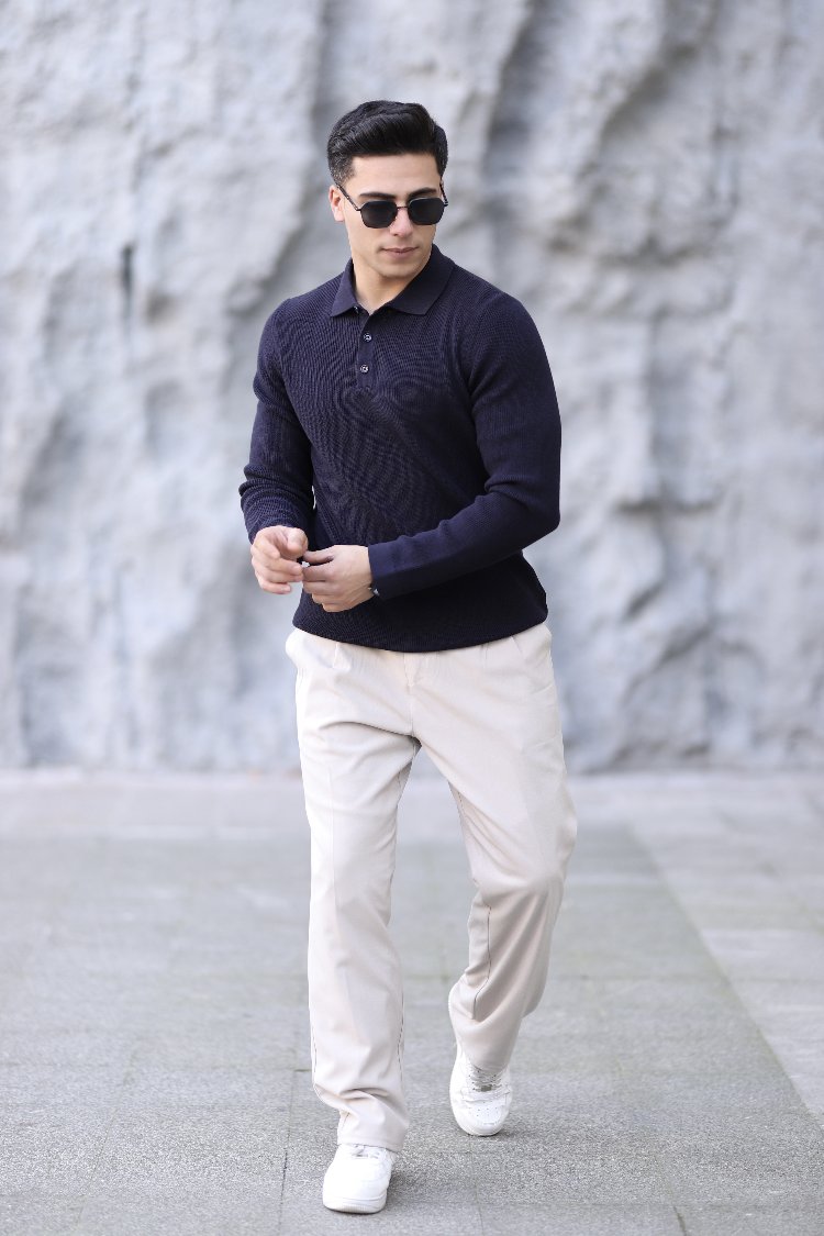 POLO YAKA DÜĞMELİ SELANİK ÖRGÜ TRİKO P015