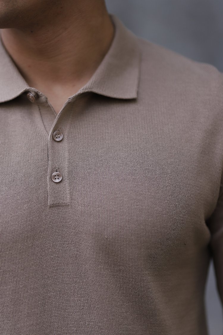 POLO YAKA DÜĞMELİ DÜZ ÖRGÜ TRİKO P010