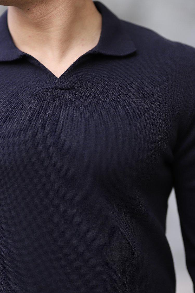 POLO YAKA YARIM PATLI DÜZ ÖRGÜ P011