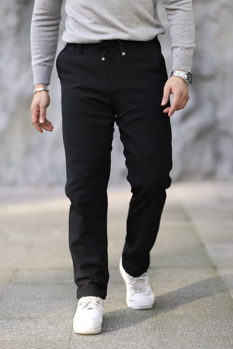 YARIM LASTİKLİ İPLİ SELİM FİT KUMAŞ PANTOLON P006
