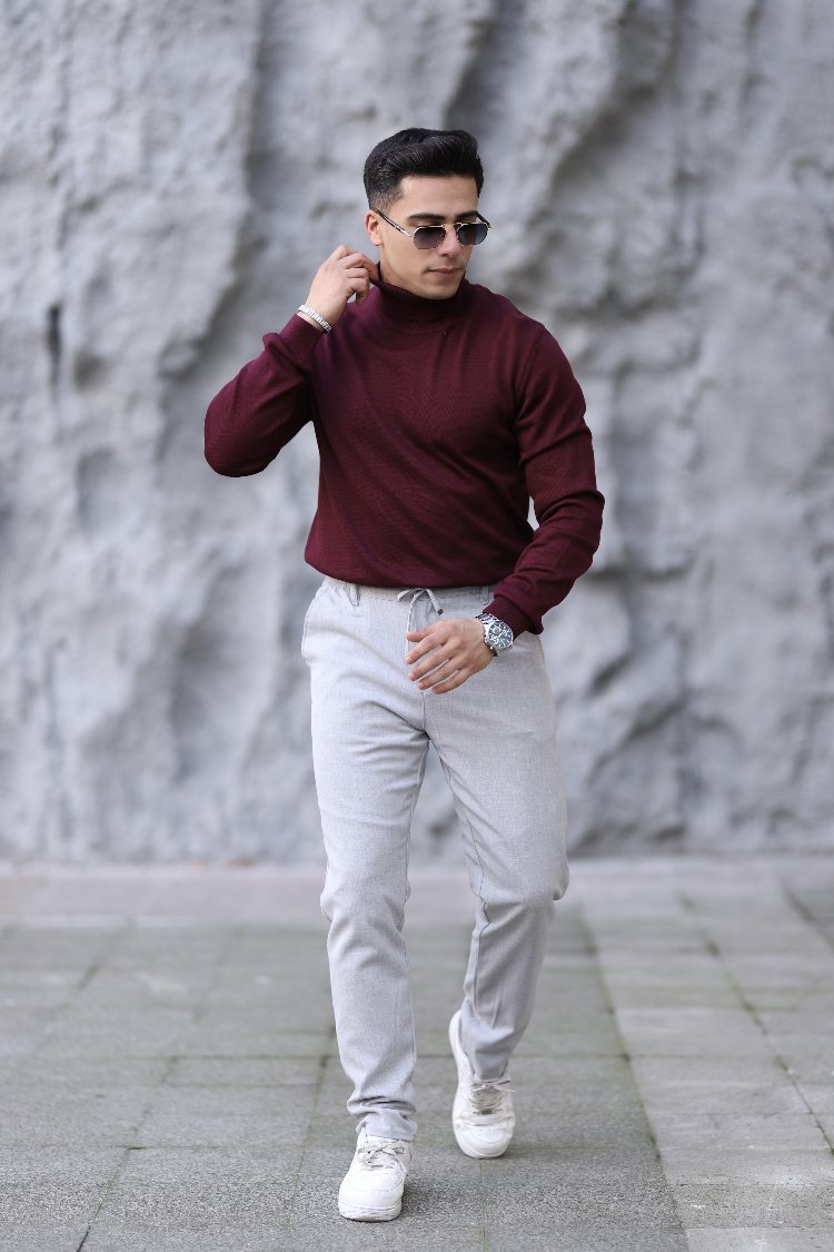 TAM BOĞAZLI DÜZ ÖRGÜ TRİKO P009
