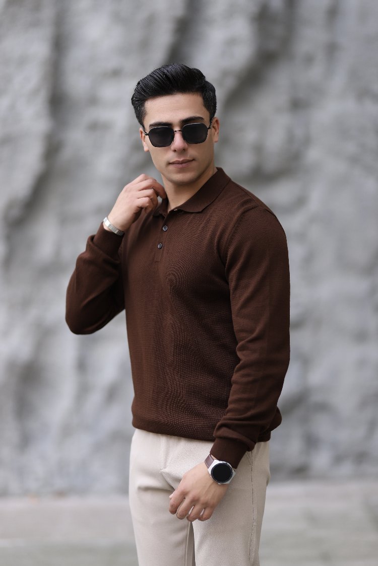 POLO YAKA DÜĞMELİ DÜZ ÖRGÜ TRİKO P010
