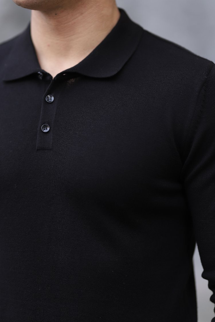 POLO YAKA DÜĞMELİ DÜZ ÖRGÜ TRİKO P010