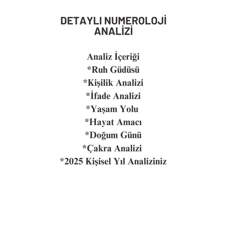 Numeroloji Detaylı Analiz