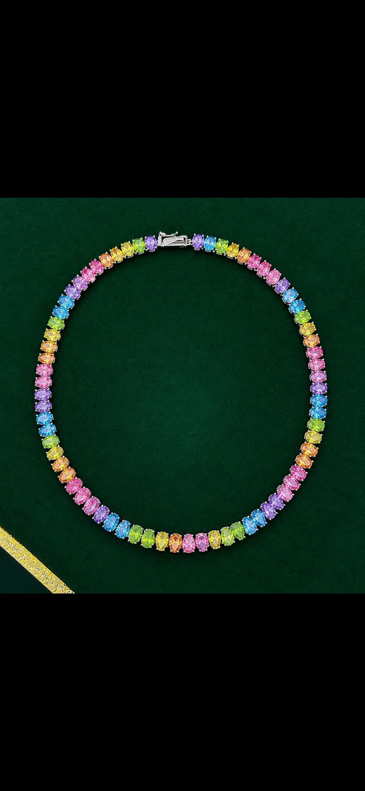Rainbow ithal gümüş Gerdanlik