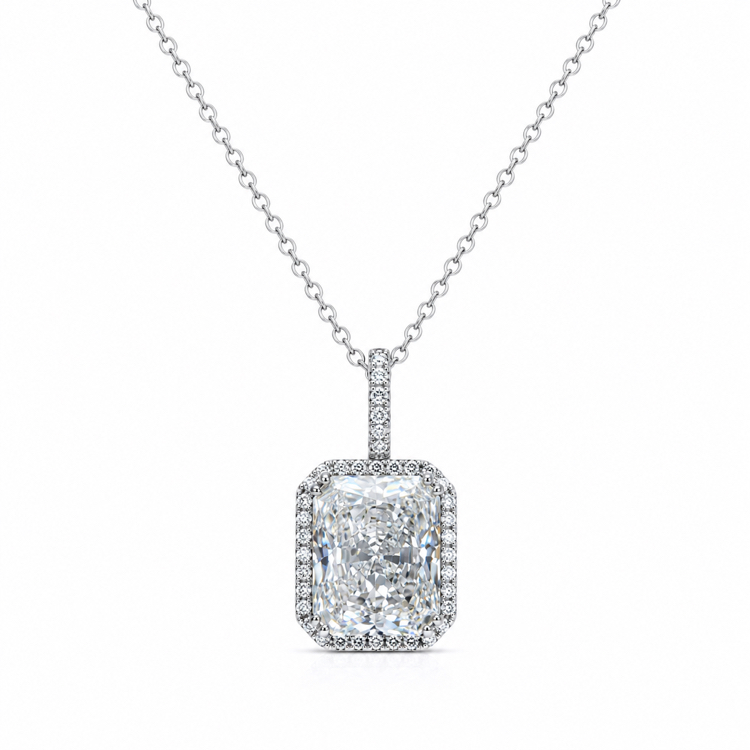 Moissanite Tasli Gümüş Kolye
