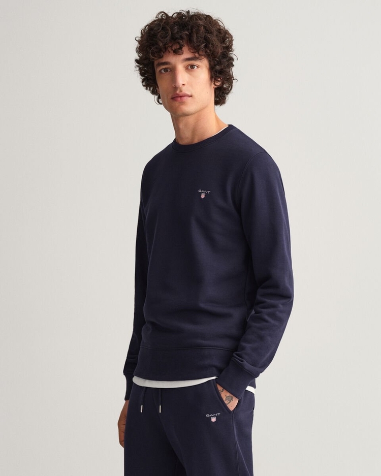 Gant Lacivert %100 Cotton Premium Sweatshirt