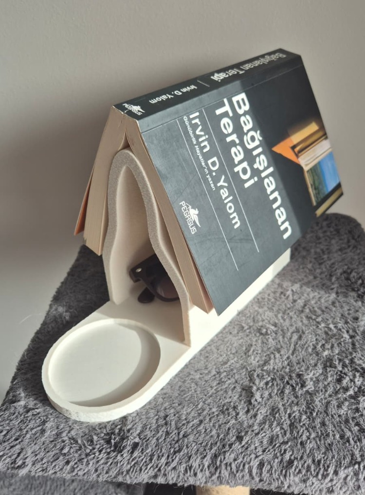 Beyaz - Kitap Standı & Kitap Tutucu 3D Baskı 
