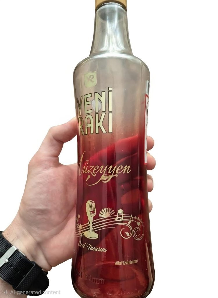 YENİ RAKI MÜZEYYEN ÖZEL TASARIM BOŞ ŞİŞESİ 70 cl