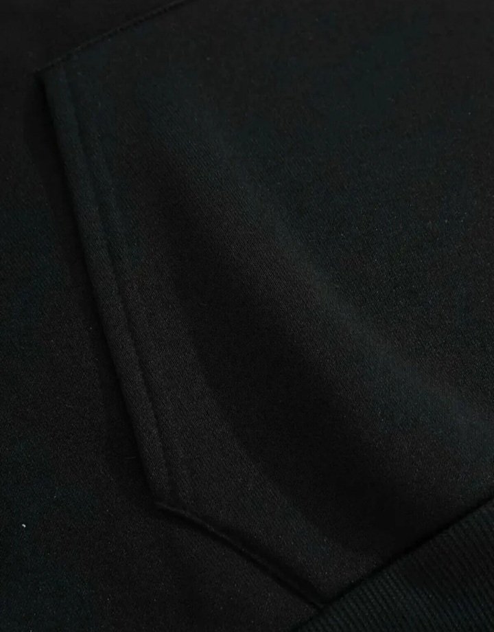 erkek siyah 3 iplik dont anaunce baskılı kapşonlu sweatshirt 