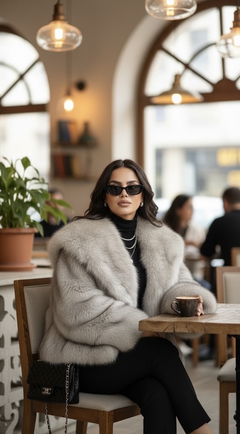 Premium kalite Lolita çift renk kürk