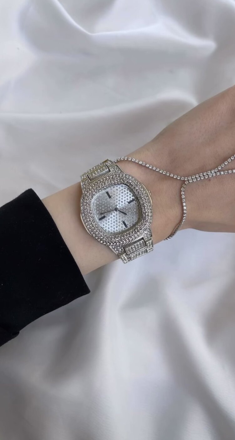 Full taşlı silver zirkon saat 