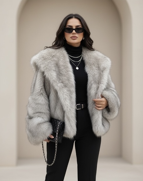 Premium kalite Lolita çift renk kürk