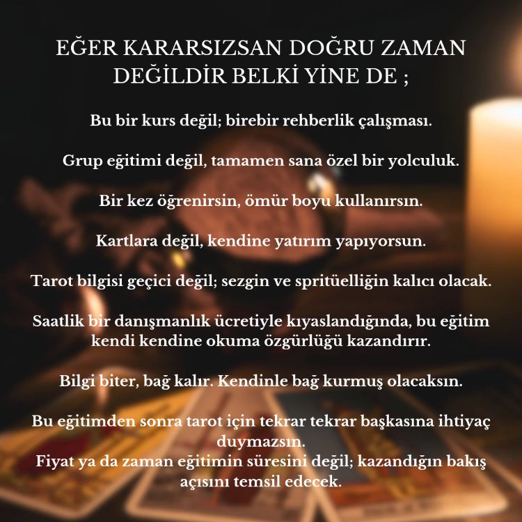 TEMEL VE İLERİ SEVİYE TAROT EĞİTİMİ 