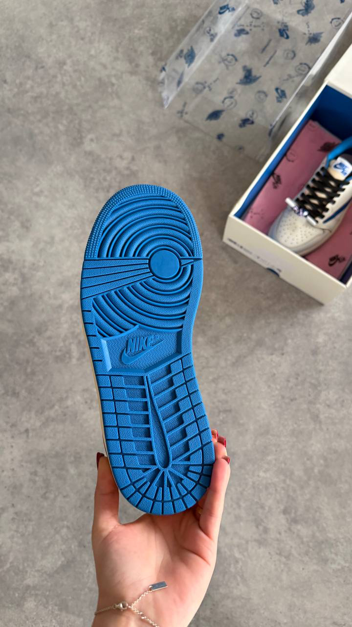Air Jordan1 Low x Travis Scott x Fragment 'Sail Military Blue'