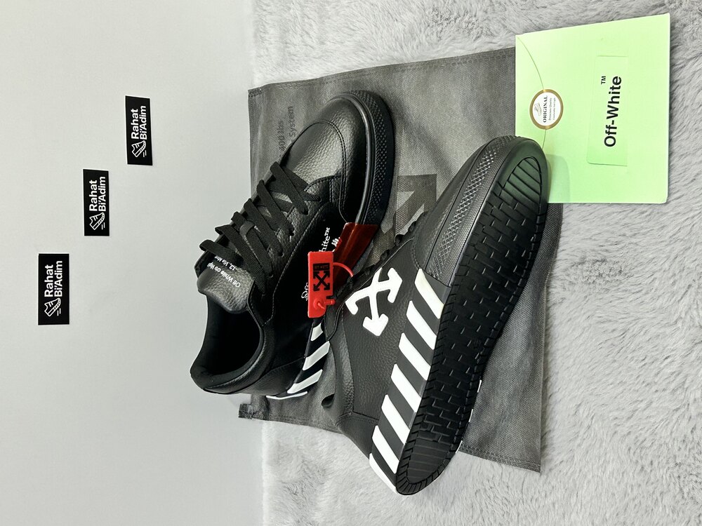 Off-White Deri Ok Tasarımlı Sneaker – Siyah